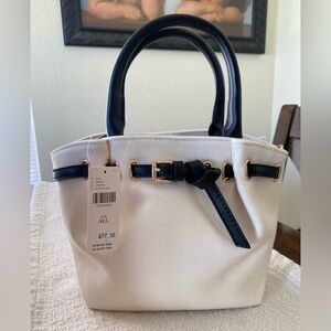 Anthropologie Mini Canvas Belted Tote